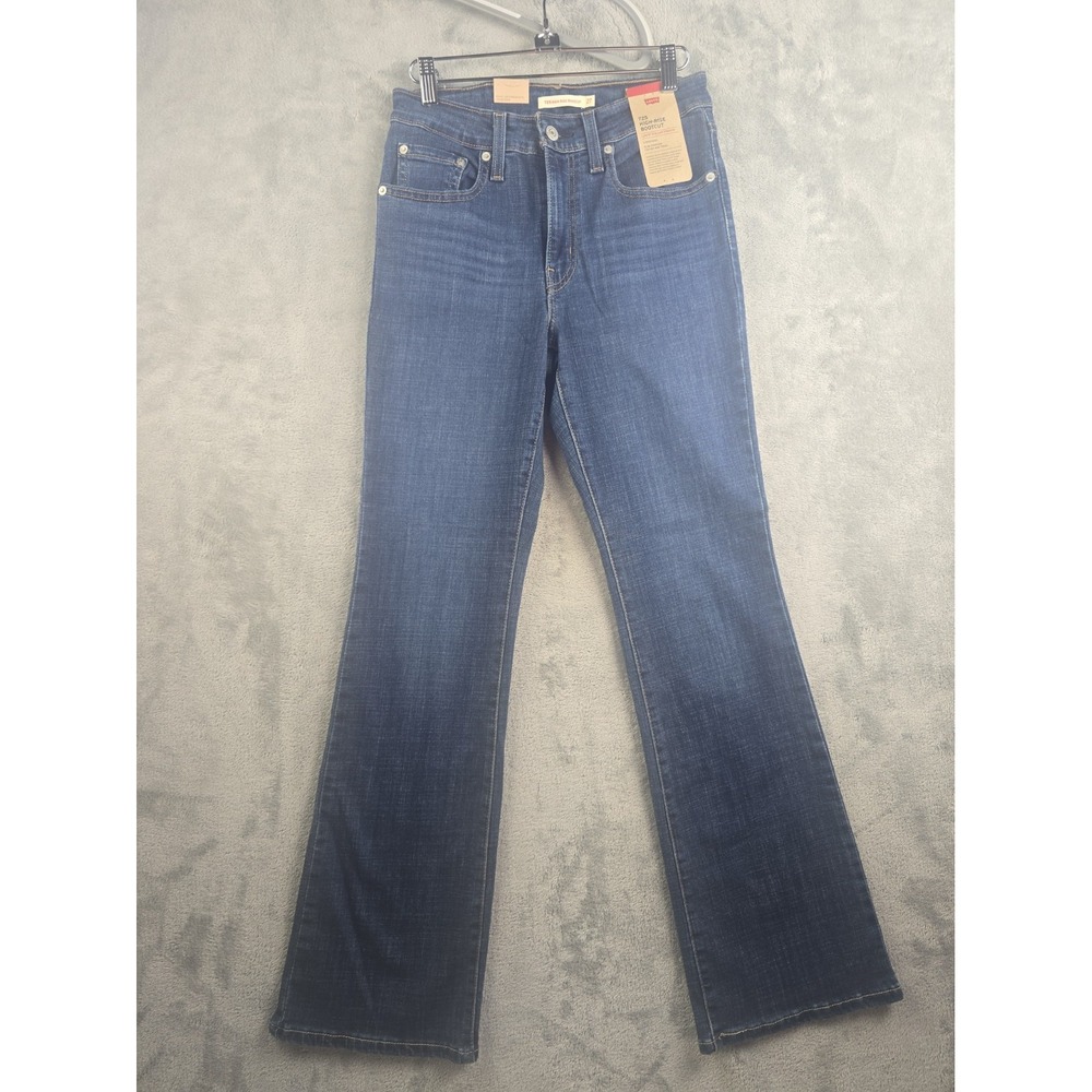 Levi's 725 High Rise Bootcut Jeans Womens 27x30 Blue Denim Slim Stretch Western